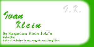 ivan klein business card